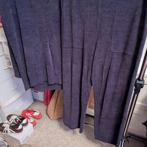 Barefoot Dreams Navy CozyChic Ultra Lite Sweater And Pants Set Xtra Large